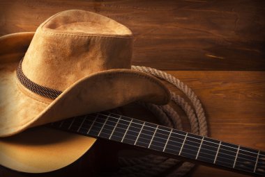 Country music background with guitar