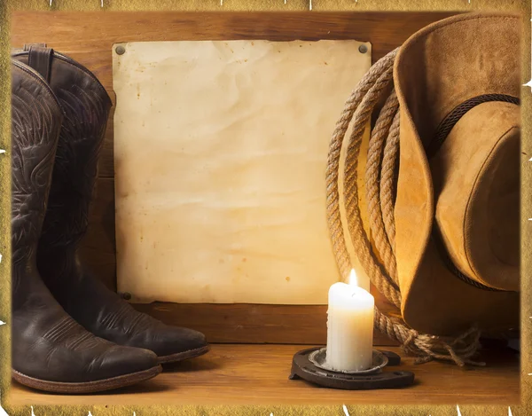 Vintage fond américain avec des vêtements de cow-boy — Photo