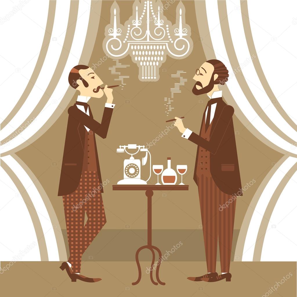 gentlemen in club.Vector illustration