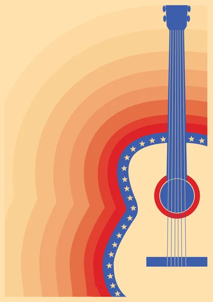 Konzert Gitarre Poster Vektor Musik Festival. — Stockvektor