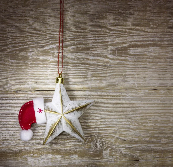 Christmas background with cowboy western toys on old wood — Stock Photo, Image