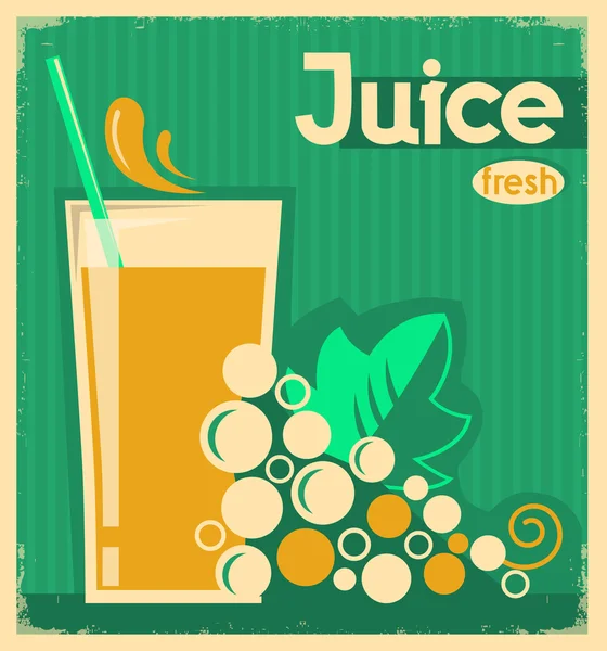 Vintage poster of grape juice on old paper — Stock Vector
