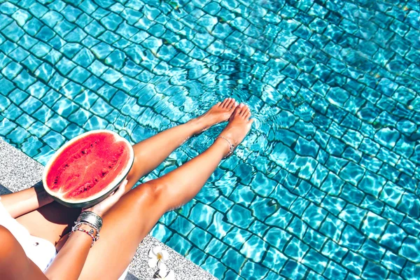 Watermelon in the pool