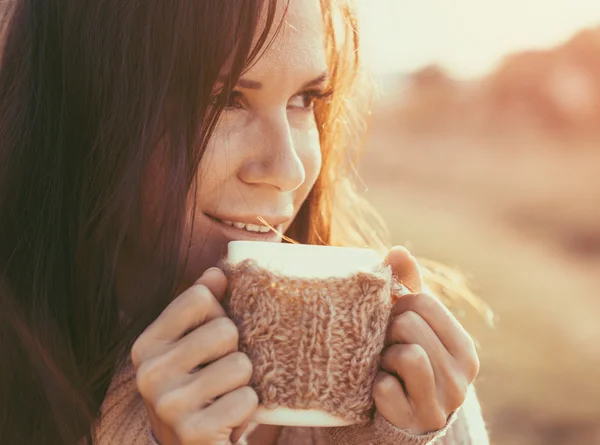 Het drinken van thee — Stockfoto