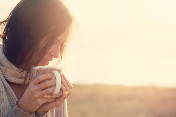 Het drinken van thee — Stockfoto