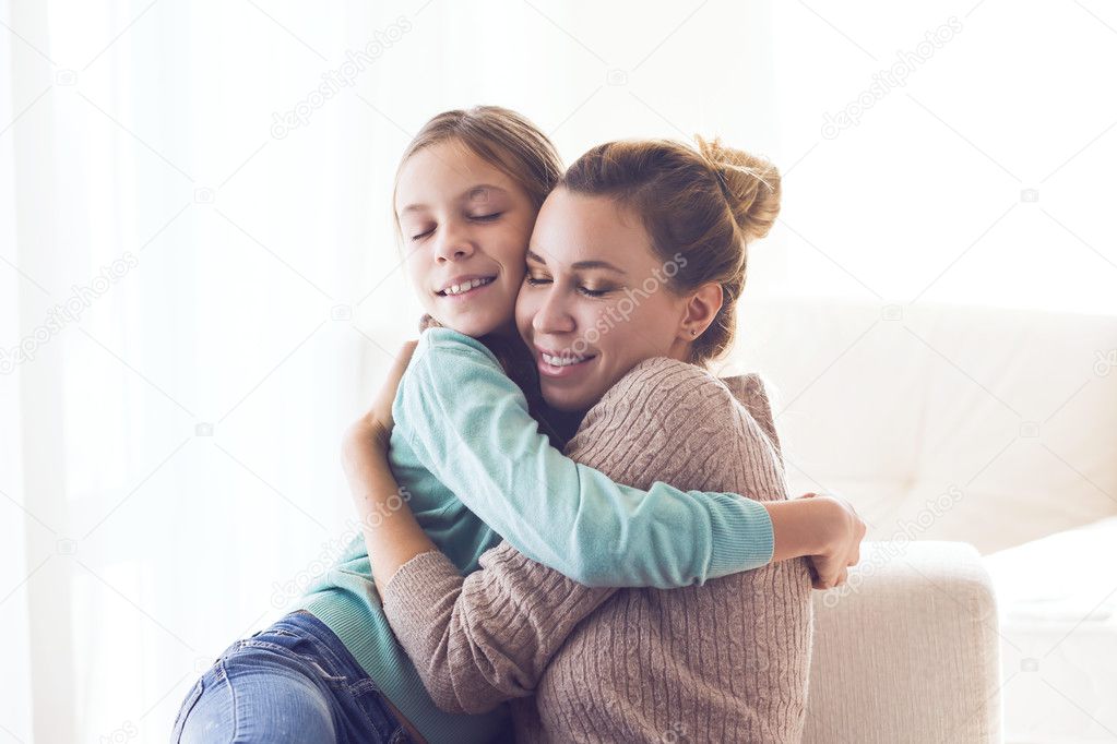 Mom with pre teen daughter