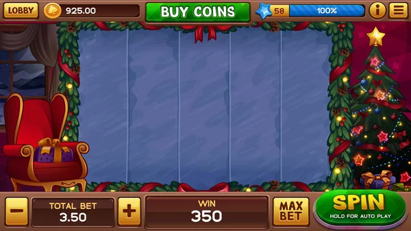 圣诞节老虎机游戏的背景 矢量说明 免版税图库矢量图片