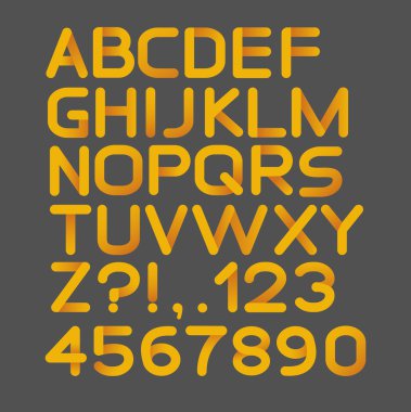 Kağıt sarı sıkı alfabe yuvarlanır. siyah üzerine izole. kalın