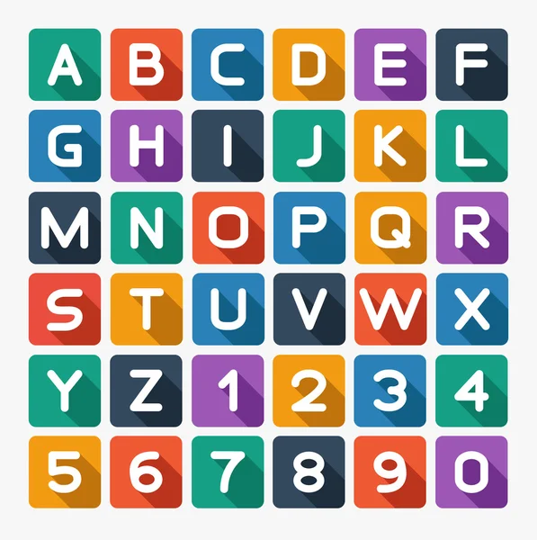 Platt alfabetet rundade. isolerad på vit — Stock vektor