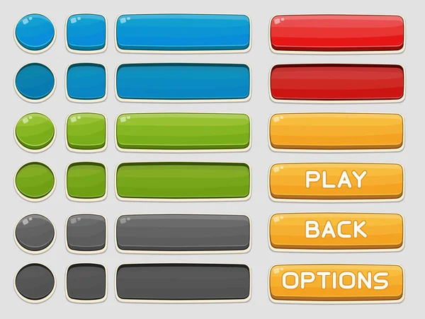 Ensemble de boutons d'interface pour jeux ou applications — Image vectorielle