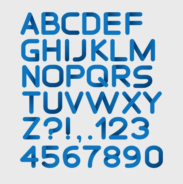 Papier bleu alphabet strict arrondi — Image vectorielle