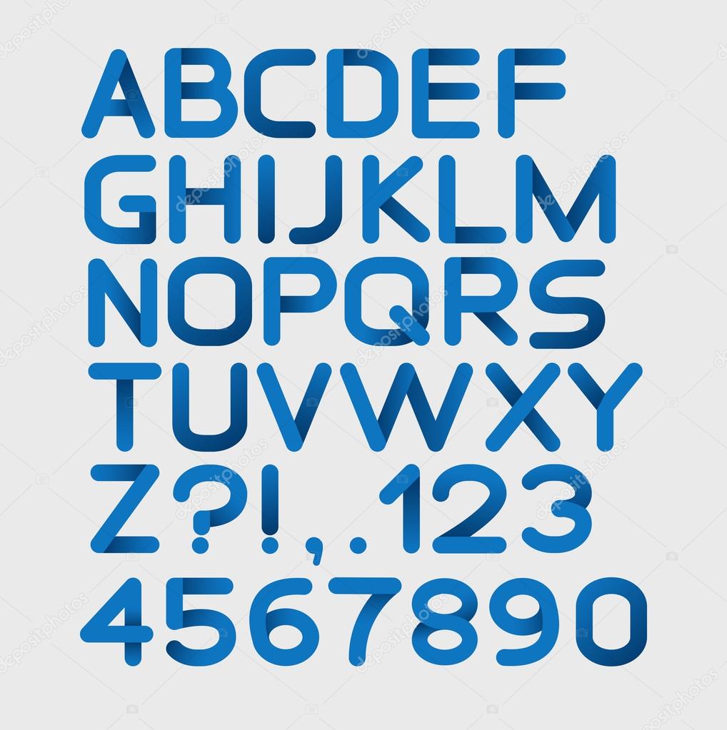 Paper blue strict alphabet rounded