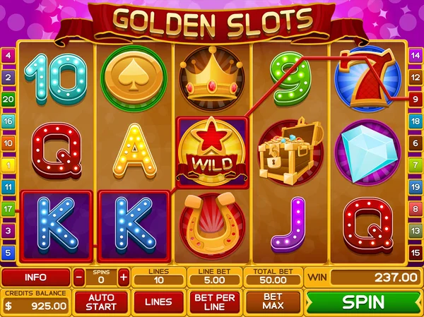 Slots game template — Stock Vector