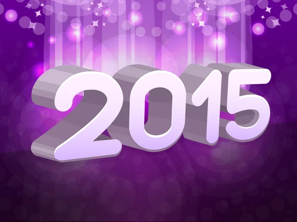 Nuevo texto del año 2015 sobre fondo púrpura — Vector de stock