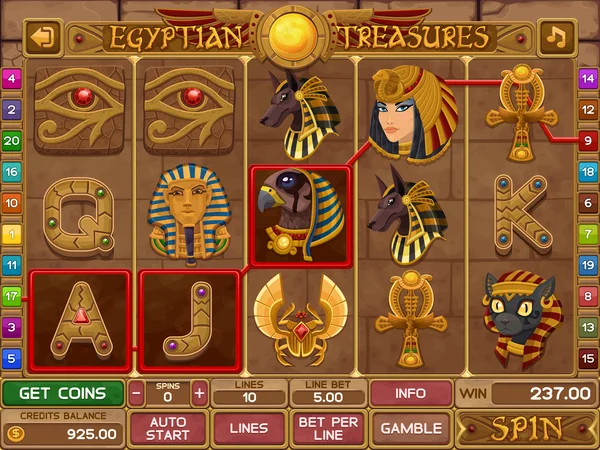 Egyptian slots game — Stock Vector