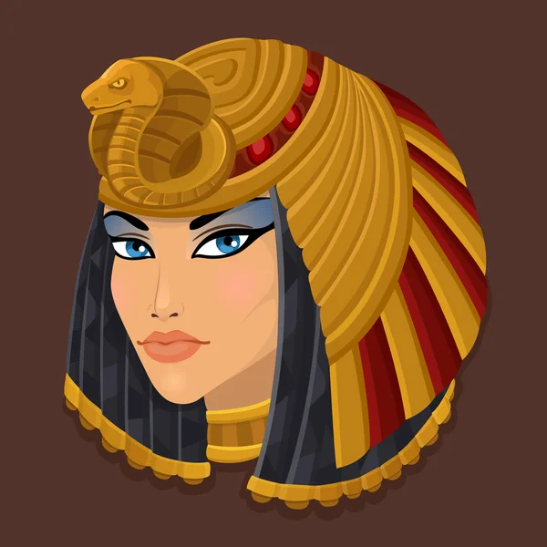 Retrato de icono Cleopatra — Vector de stock