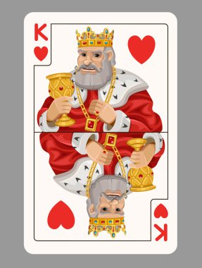 King of hearts playing card clipart