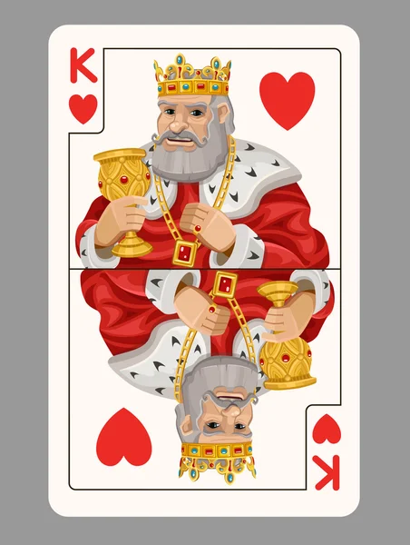 King of hearts playing card — Stock Vector