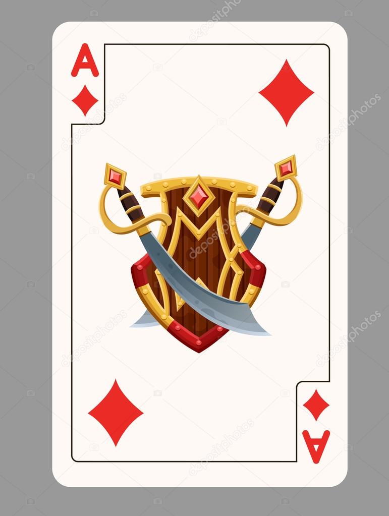 Ace of diamonds playing card