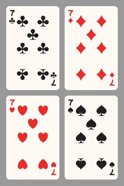 Jouer aux cartes sept — Image vectorielle