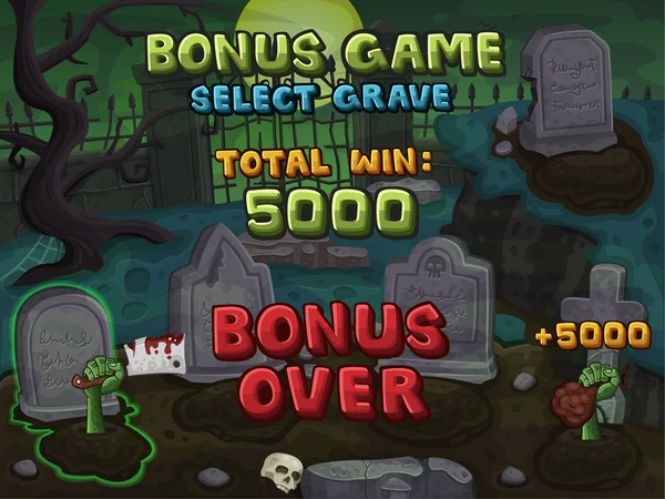 Jeu bonus pour les machines à sous zombie — Image vectorielle