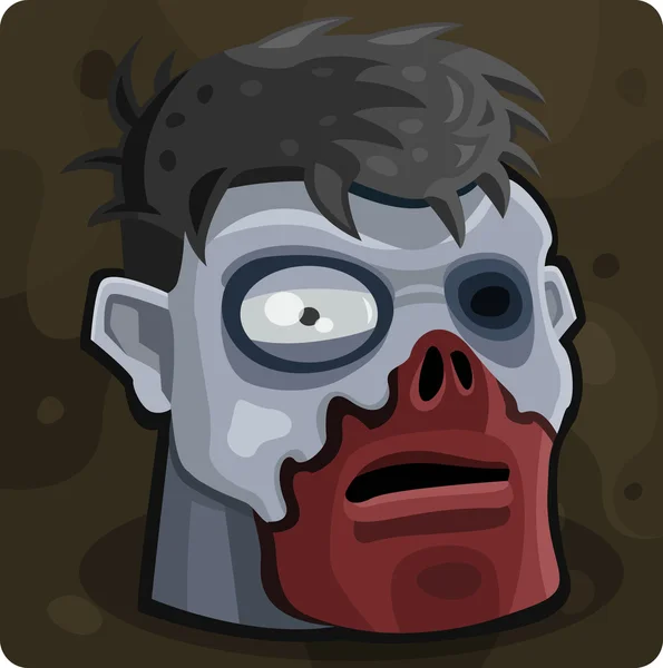 Blue zombie head — Stock Vector