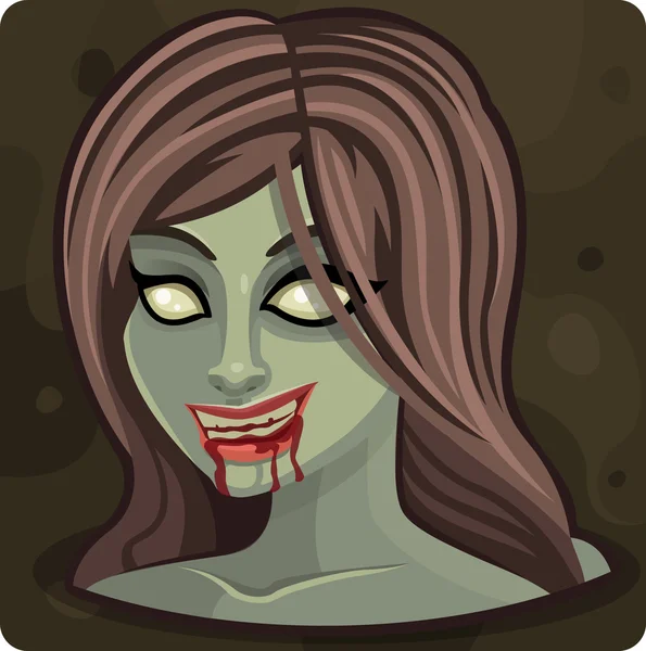 Smile zombie girl — Stock Vector