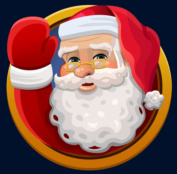 Santa waving icon — Stock Vector