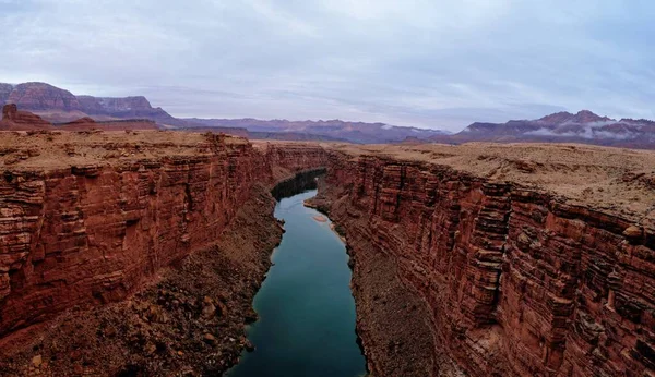 Navajo Köprüsü Nden Yeşil Renkli Colorado Nehrinin Panoraması — Stok fotoğraf
