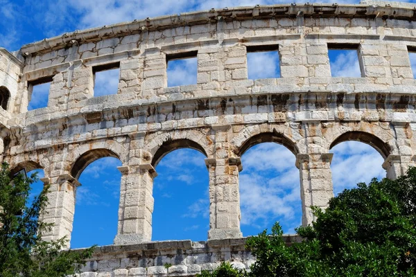 Pula, Hırvatistan'daki antik Roma amfi tiyatro detay — Stok fotoğraf