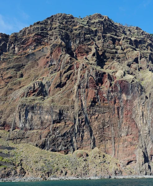 Steep weathered cliff near Cabo Girao on Madeira island — Stock Photo, Image