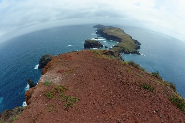 Fisheye view of Cape Ponta de Sao Lourenco, the most eastern edge of Madeira island, Portugal — Stock Photo, Image