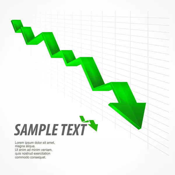 Pijl-omlaag teken. Tekst op wit. Vectorillustratie — Stockvector