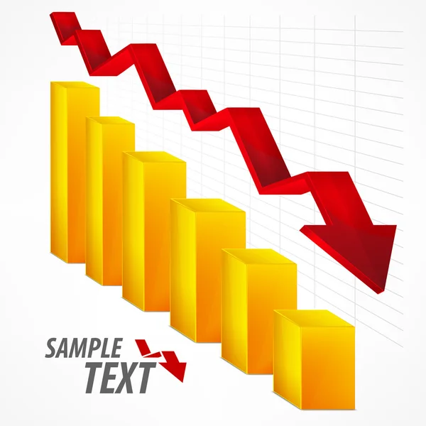 Gráfico de flecha hacia abajo — Archivo Imágenes Vectoriales