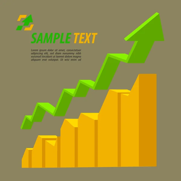 회색에 화살표 텍스트와 차트 — 스톡 벡터