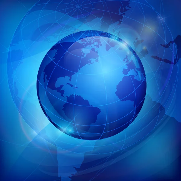 Globe on blue — Stock Vector