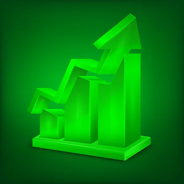 Pictogram van de grafiek in het groen — Stockvector