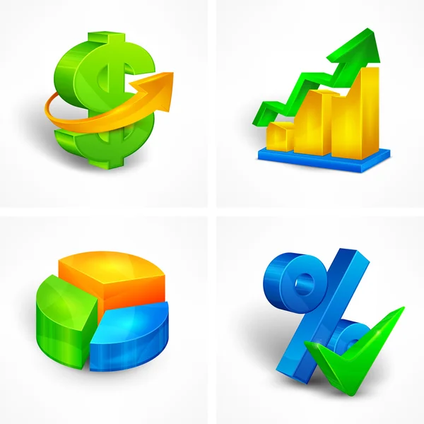 Simboli infografici business vector illustrazione — Vettoriale Stock