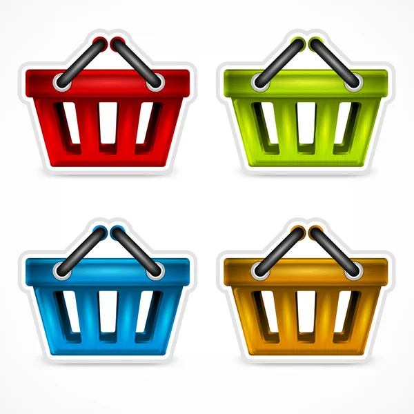 Panier couleur shopping — Image vectorielle