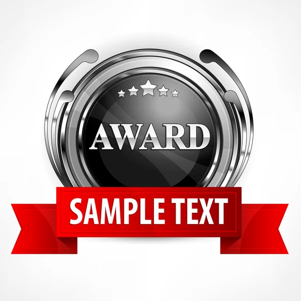 Metallic award with ribbon — Stock Vector