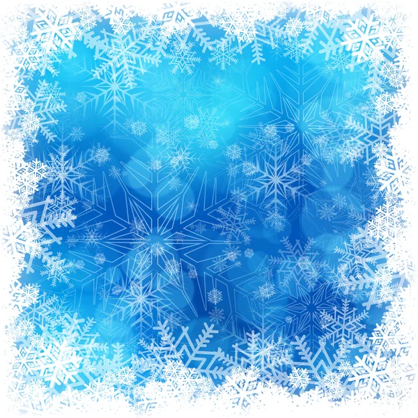 Kerstmis sneeuwvlokken patroon in blauw — Stockvector