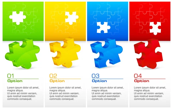 Puzzles de couleur — Image vectorielle