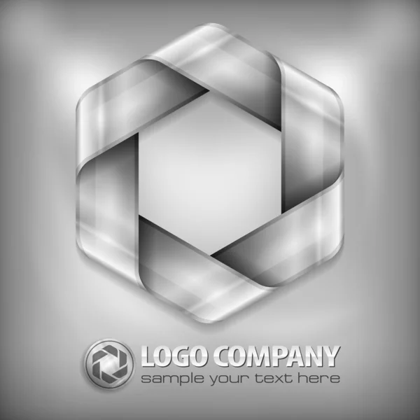 Design hexagon on grey — Stock Vector