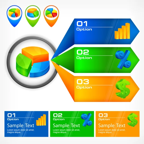 Kleur Infographic elementen — Stockvector