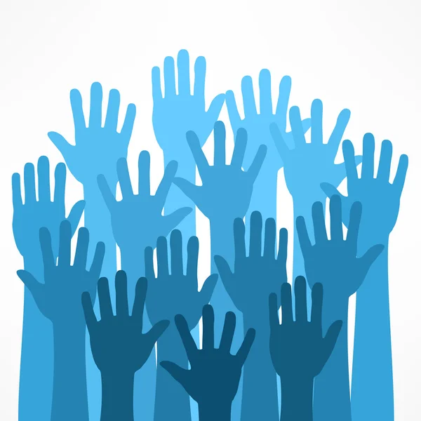 Raised hands — Stock Vector