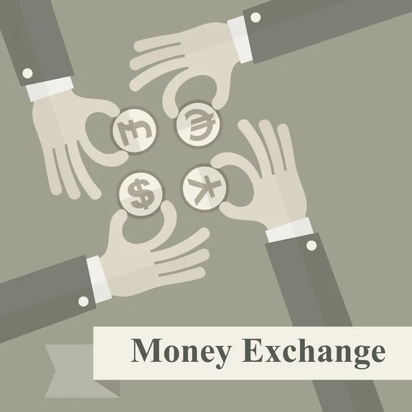 Exchange pénzt kézjelek — Stock Vector