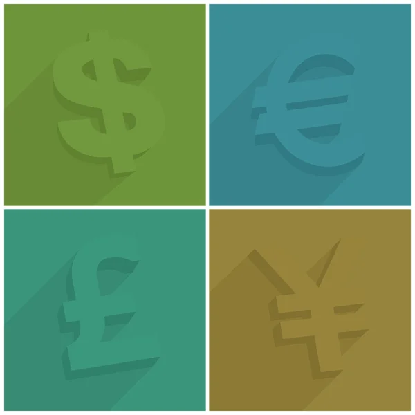 Set di simboli monetari — Vettoriale Stock