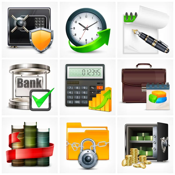 Set of business icons — Stock Vector