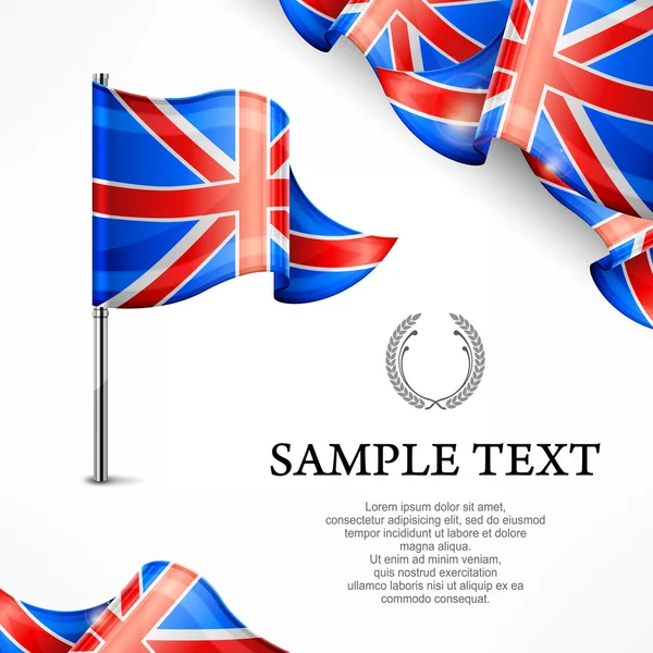 Britse vlag & banners met tekst — Stockvector