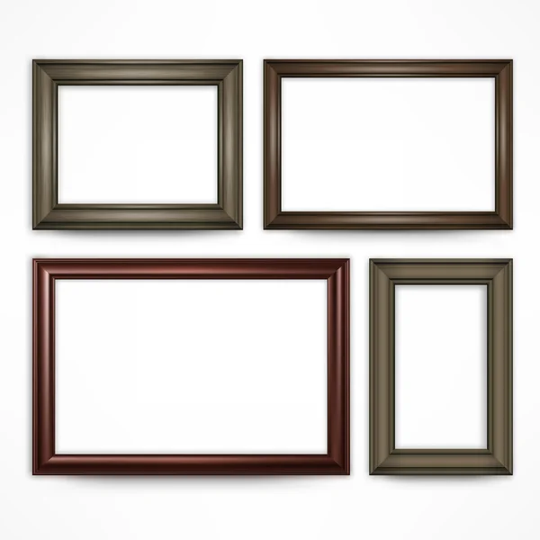 Houten frames op wit — Stockvector